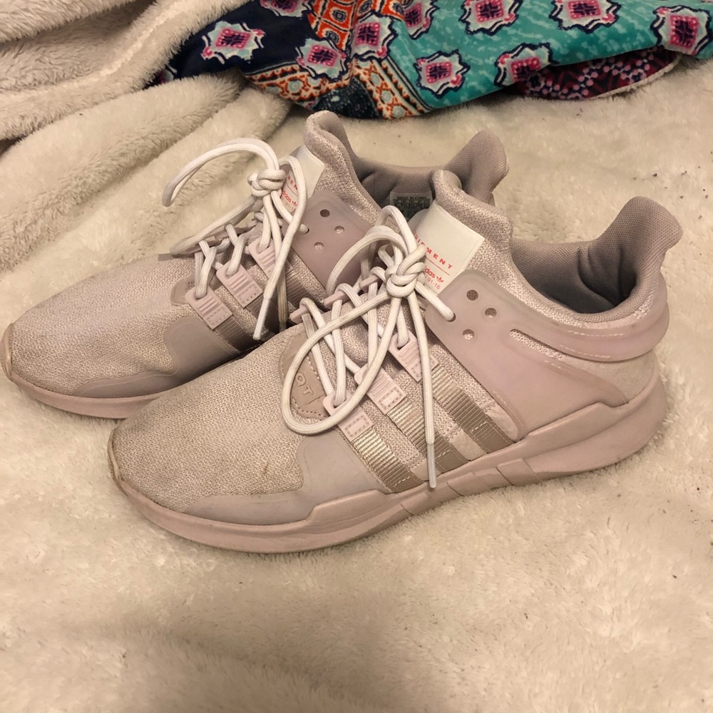 purple-grey adidas sneakers!